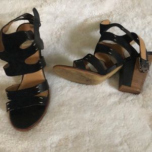 Leather shoes buckle at ankle 4 in heel